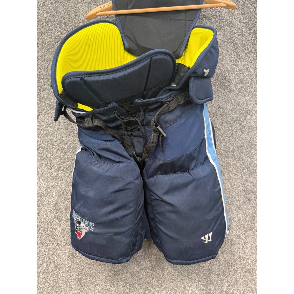 Warrior Maine Black Bears Hockey Pants Mens Navy Blue Pro Stock Padded Large